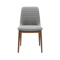 **Chaise moderne en tissu gris avec pieds en bois**