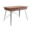 **Bureau en bois avec tiroirs et pieds métalliques**